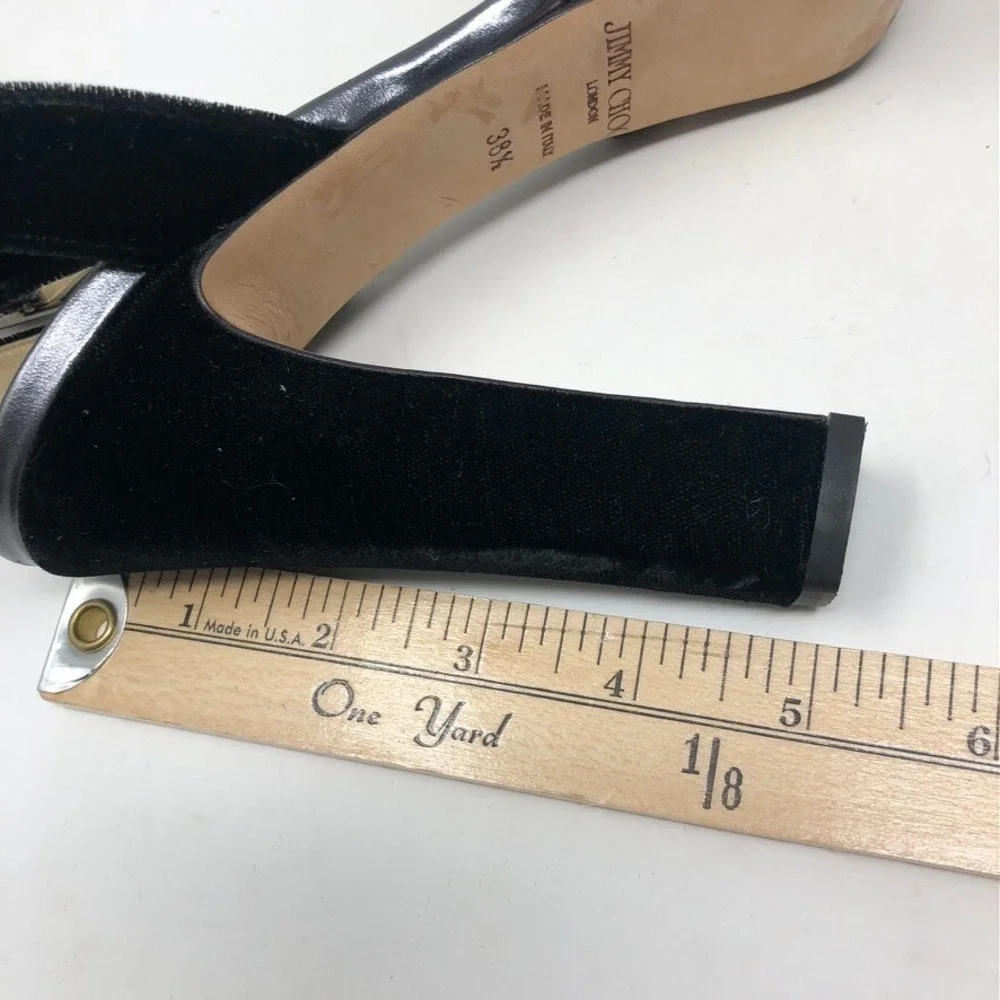 Jimmy Choo‎ Platform Velvet Ankle Strap Stiletto Heels Womens 38.5 8 Going Out